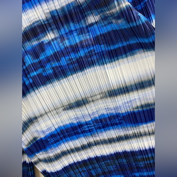 Chico’s Collection Open Front Blue Tie Dye Career Office Long Sleeve Cardigan XL - Picture 10 of 12